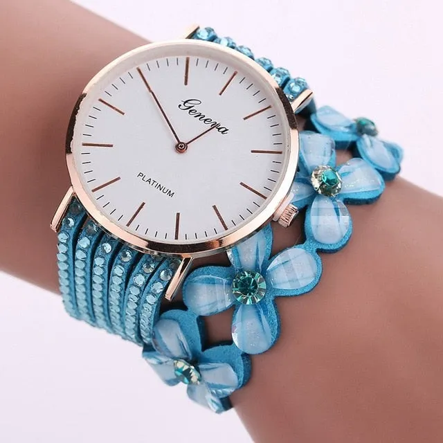 Fashion Geneva Creative Watches Women Casual Elegant Quartz Bracelet ladies Watch Crystal Diamond Wrist Watch Gift Reloj Mujer
