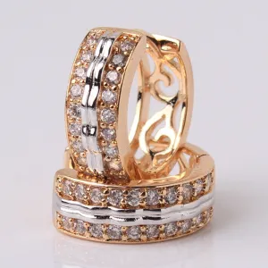 Fashion Jewellery Huggie Earing for Women White AAA Cubic Zirconia Hoop Earings Design Wedding Earring Brinco Bijoux