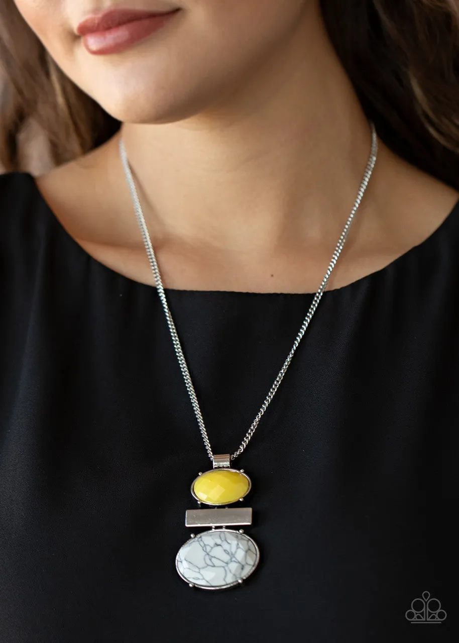 Finding Balance Yellow Paparazzi Necklace