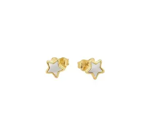 Fine Bezel Star Mother of Pearl Stud Earrings