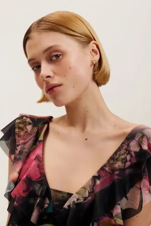 Flo Pearl Flower Stud Earring Gold