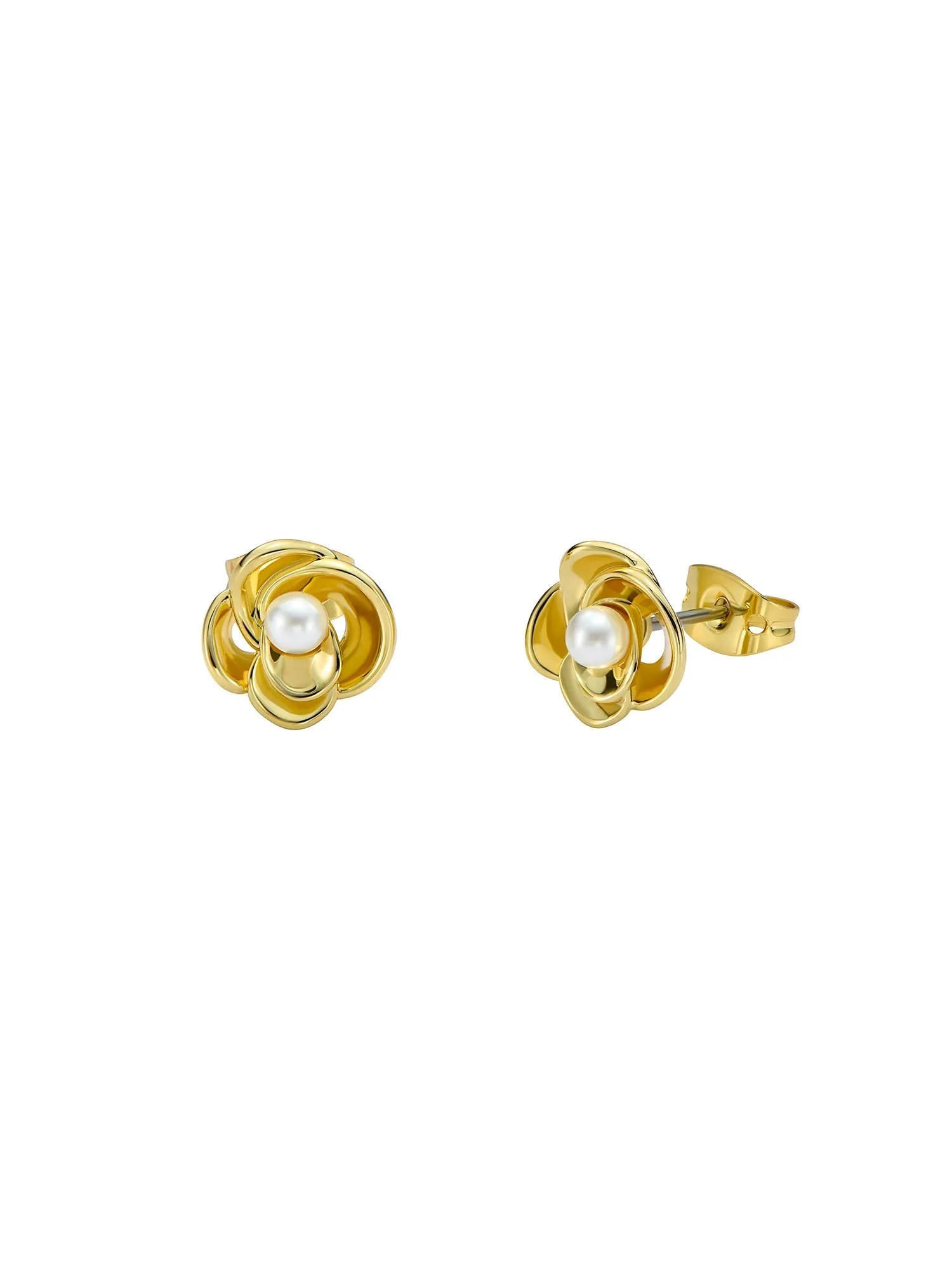 Flo Pearl Flower Stud Earring Gold