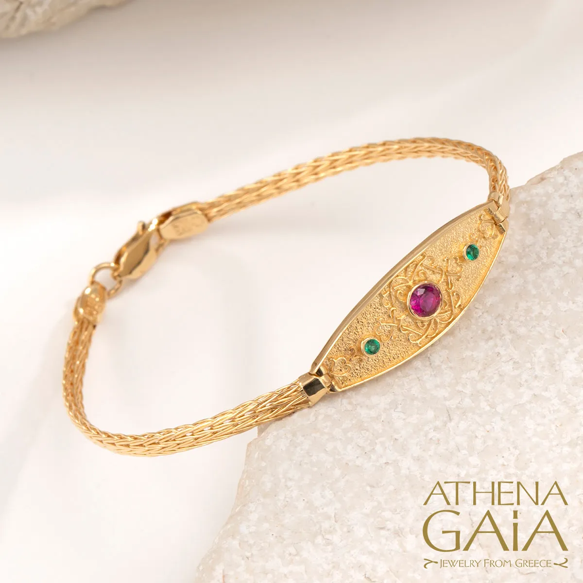 Floral Byzantine Strap Bracelet
