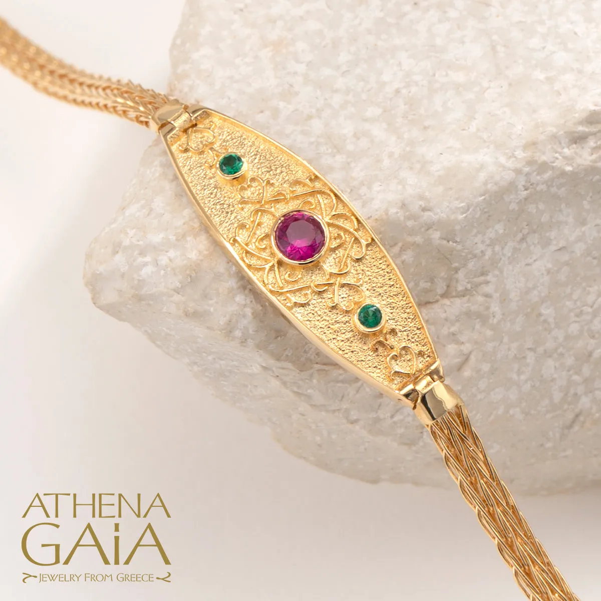 Floral Byzantine Strap Bracelet