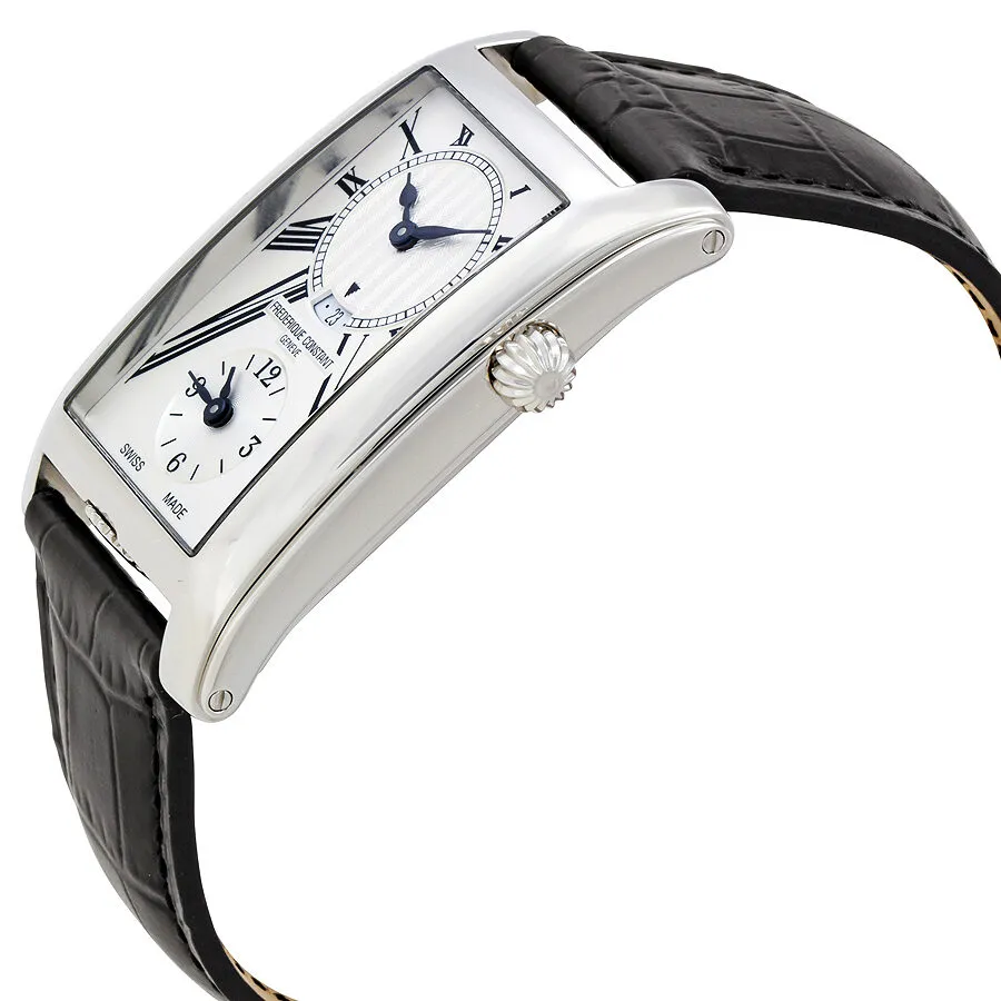 Frederique Constant Carree Silver Dual Time Dial Men's Watch FC-205MS4C26