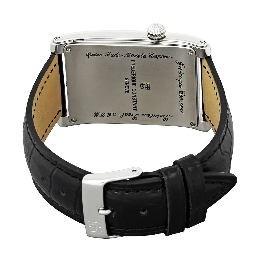 Frederique Constant Carree Silver Dual Time Dial Men's Watch FC-205MS4C26