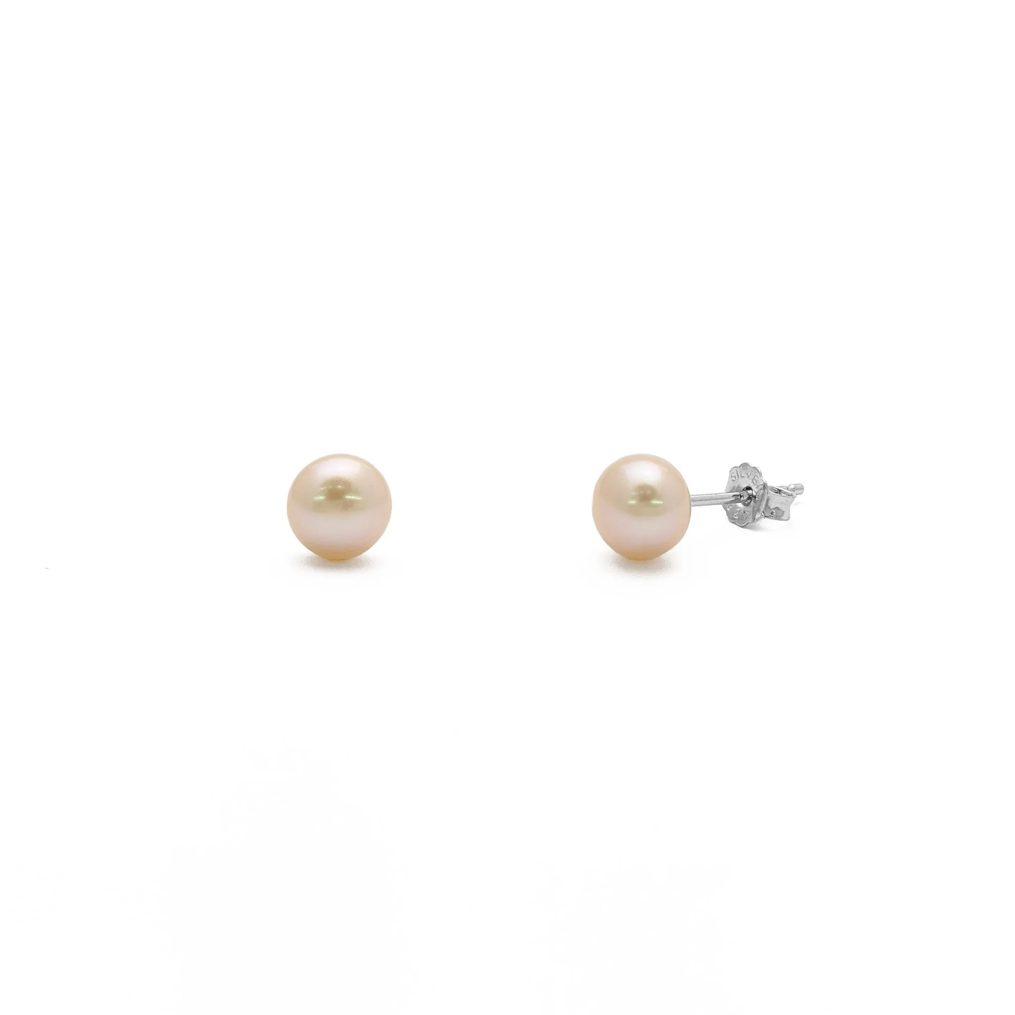Freshwater Pearl Stud Earrings (Silver)