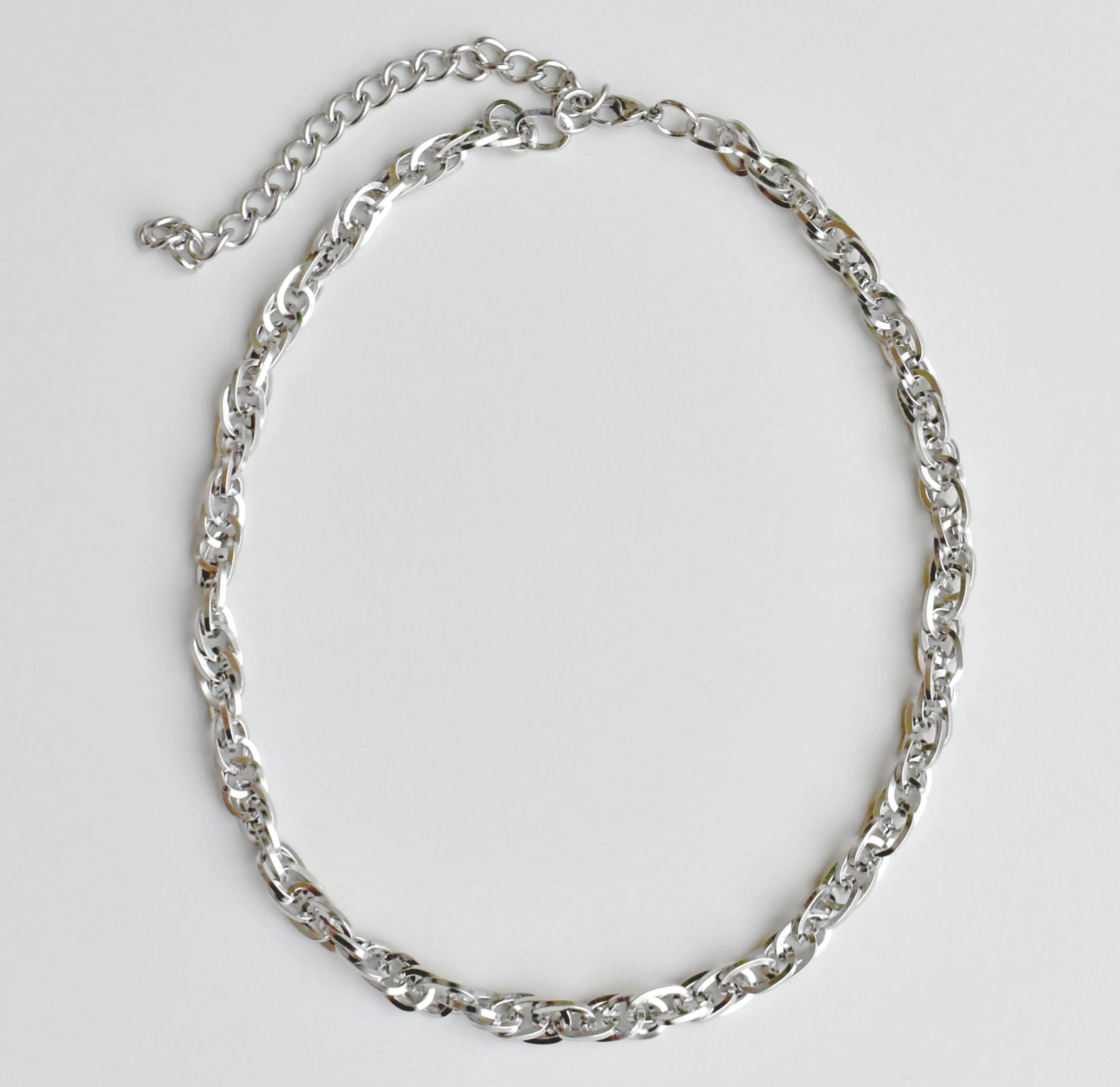 GEMMA SILVER ROPE CHAIN NECKLACE
