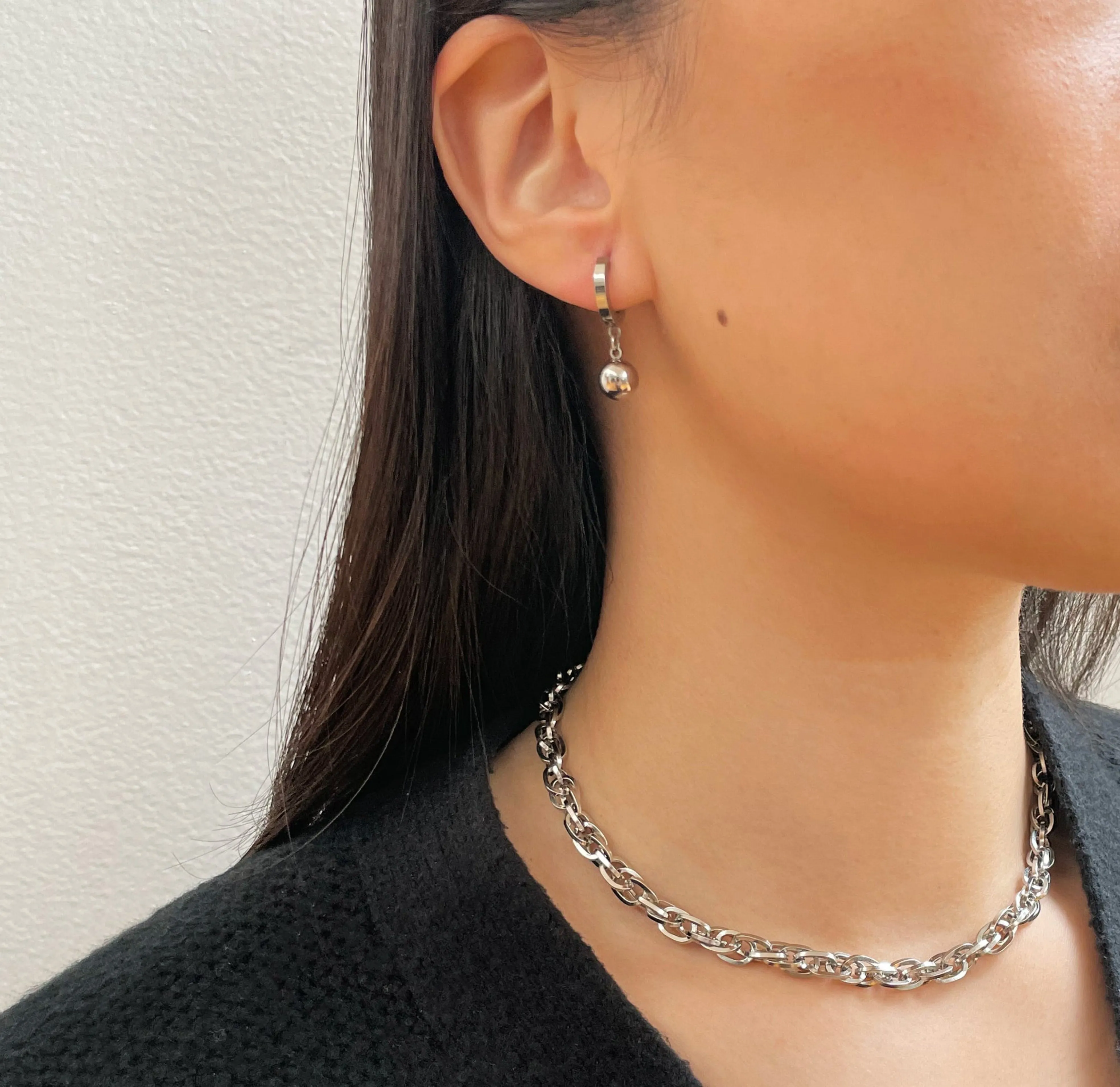 GEMMA SILVER ROPE CHAIN NECKLACE