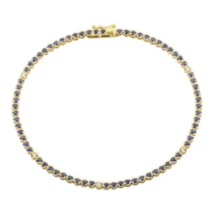 GEMSTONE AND DIAMOND TENNIS BRACELET