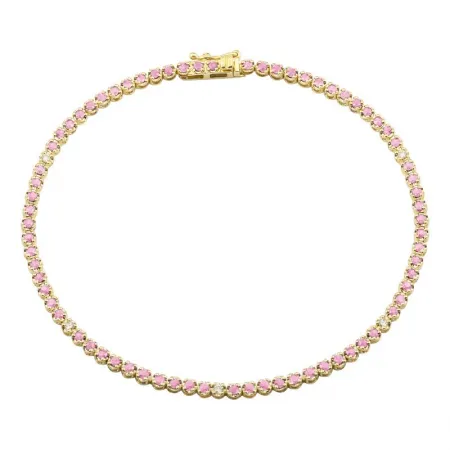 GEMSTONE AND DIAMOND TENNIS BRACELET