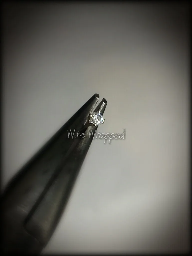 Genuine DIAMOND Nose Stud 2mm VS  F  Post - 14k Gold or Sterling Silver