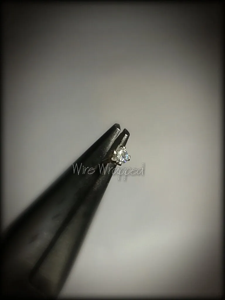Genuine DIAMOND Nose Stud 2mm VS  F  Post - 14k Gold or Sterling Silver