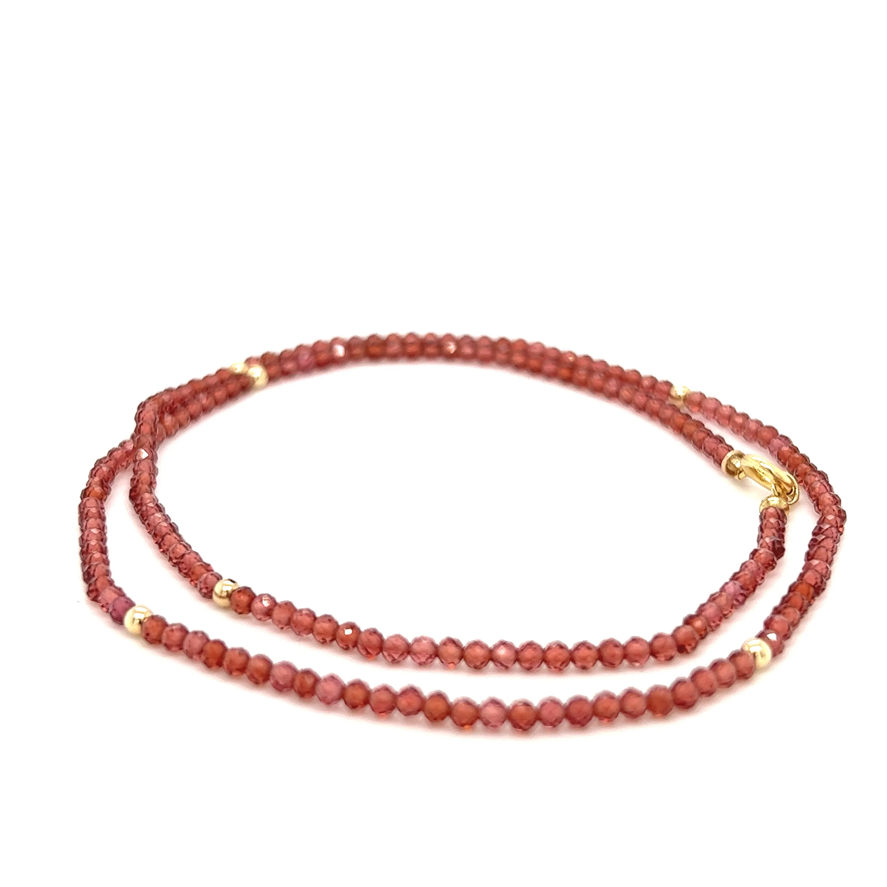 Genuine Garnet Gemstone Bead Necklace