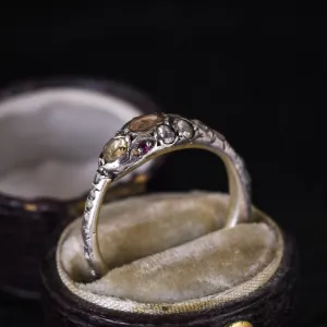 Georgian Diamond Ouroboros Ring