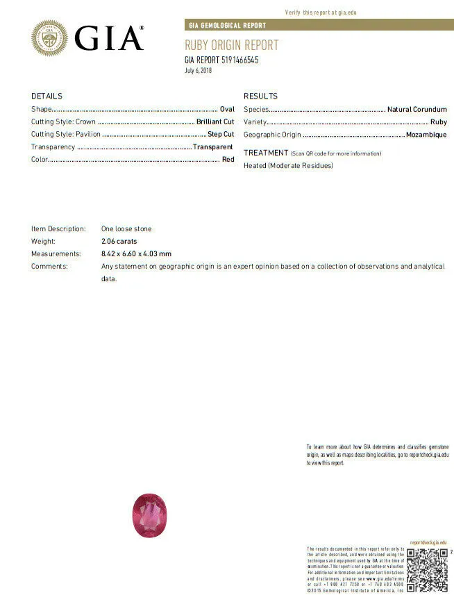 GIA Certified 3.06ct red ruby diamonds ring 14 Karat