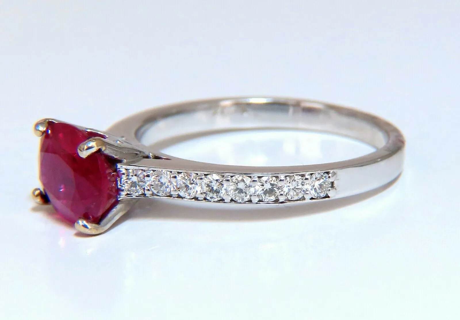GIA Certified 3.06ct red ruby diamonds ring 14 Karat