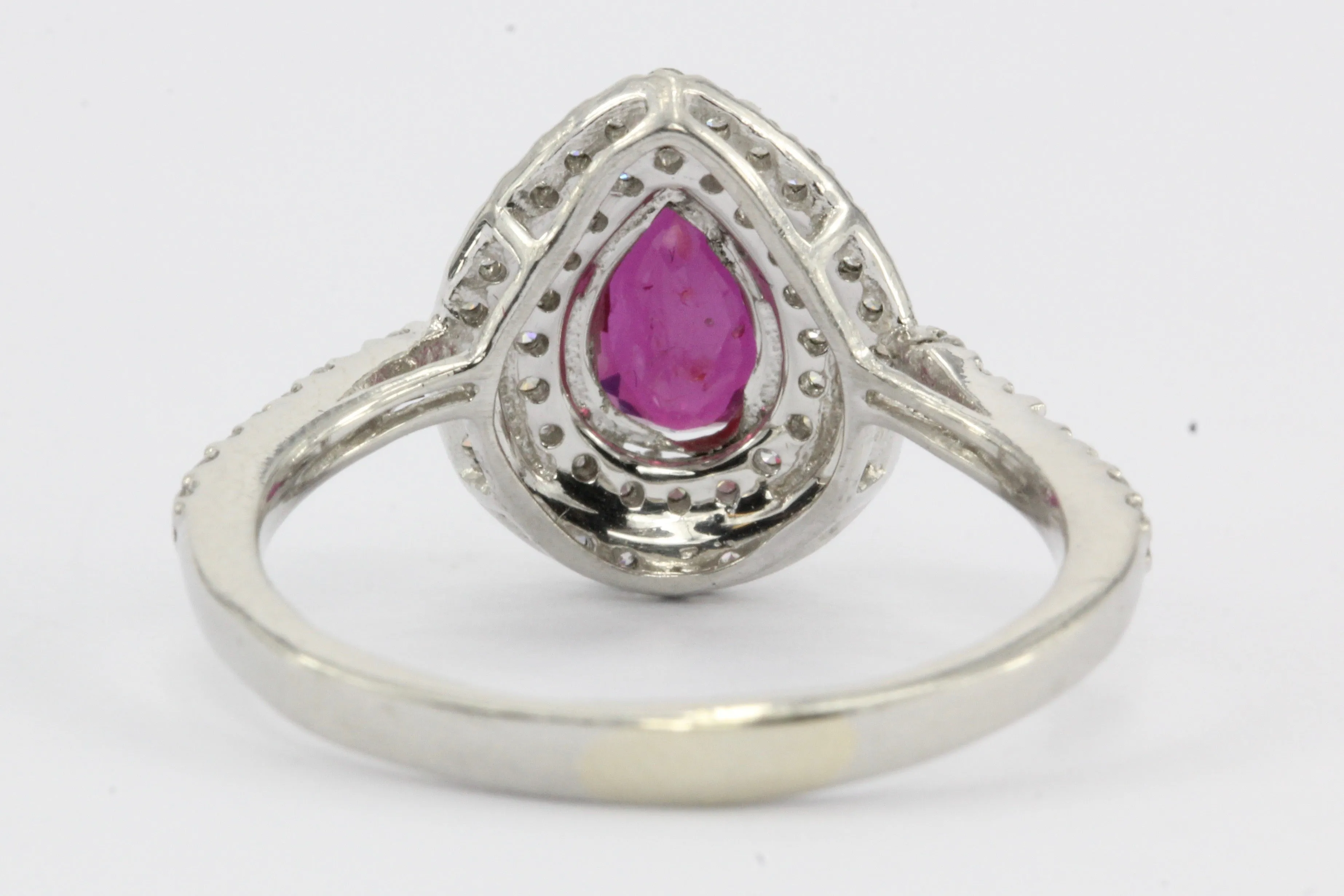GIA Natural No Heat Platinum Ruby & Diamond Halo Engagement Ring