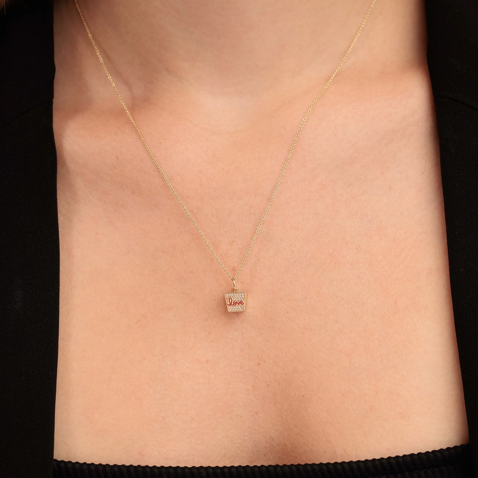 Gold & Diamond Takeout Box Charm