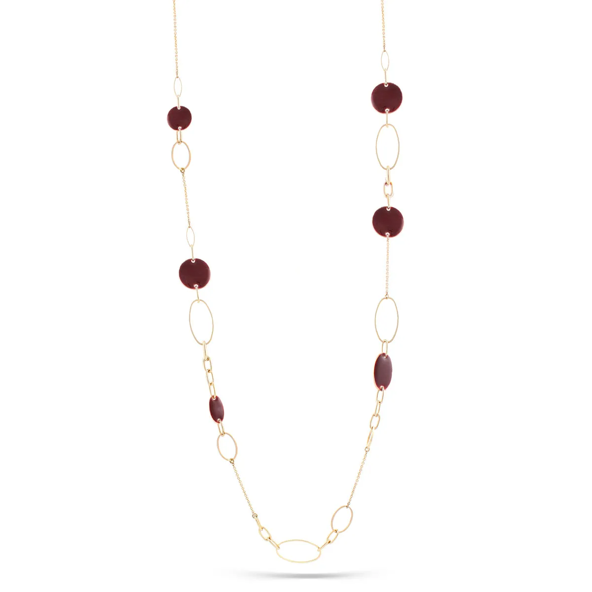 GOLD BURGUNDY NECKLACES #SC30380 GLD/RED (MF15)