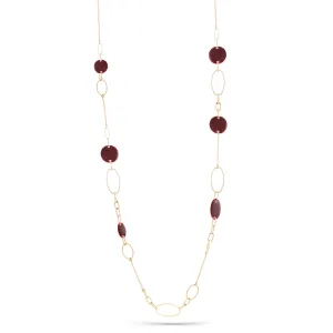 GOLD BURGUNDY NECKLACES #SC30380 GLD/RED (MF15)