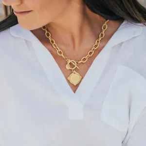 Gold Coin Toggle Necklace