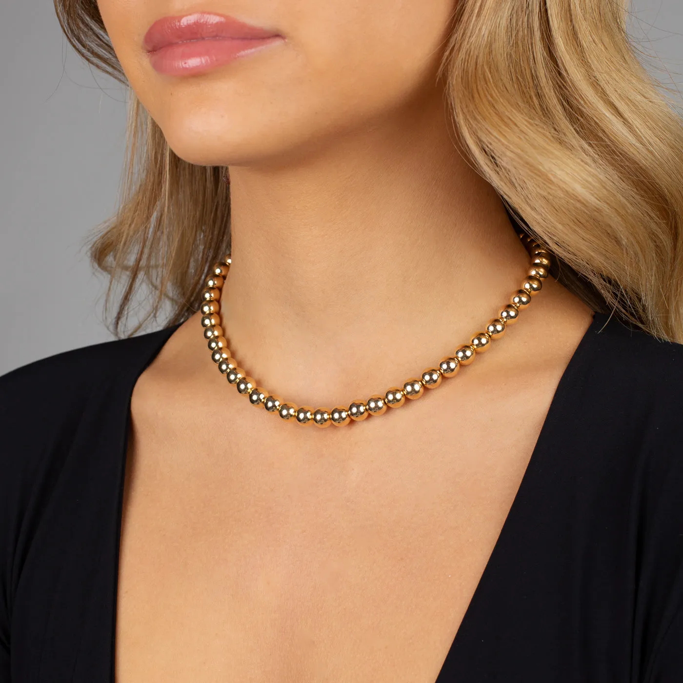 Gold Filled Chunky Beaded Necklace