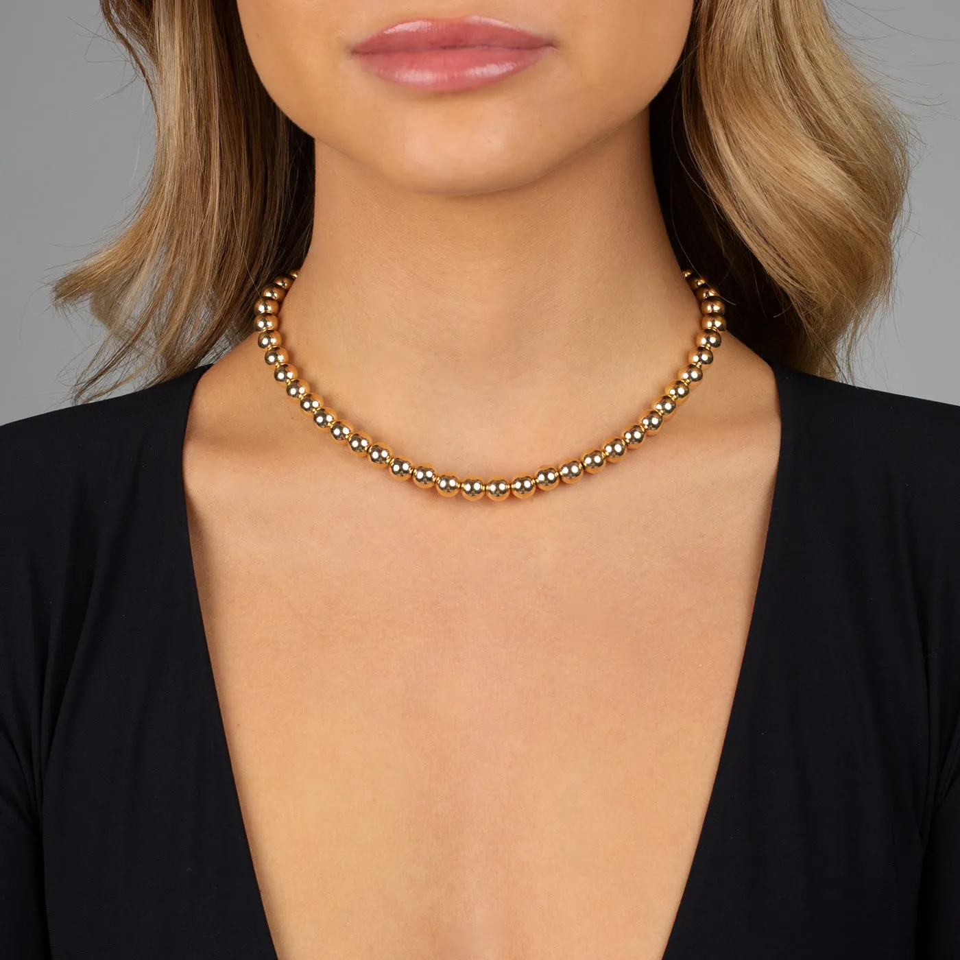 Gold Filled Chunky Beaded Necklace
