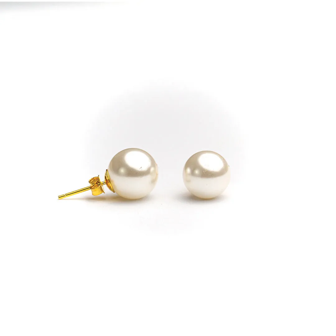 Gold Filled Shell Pearl Studs