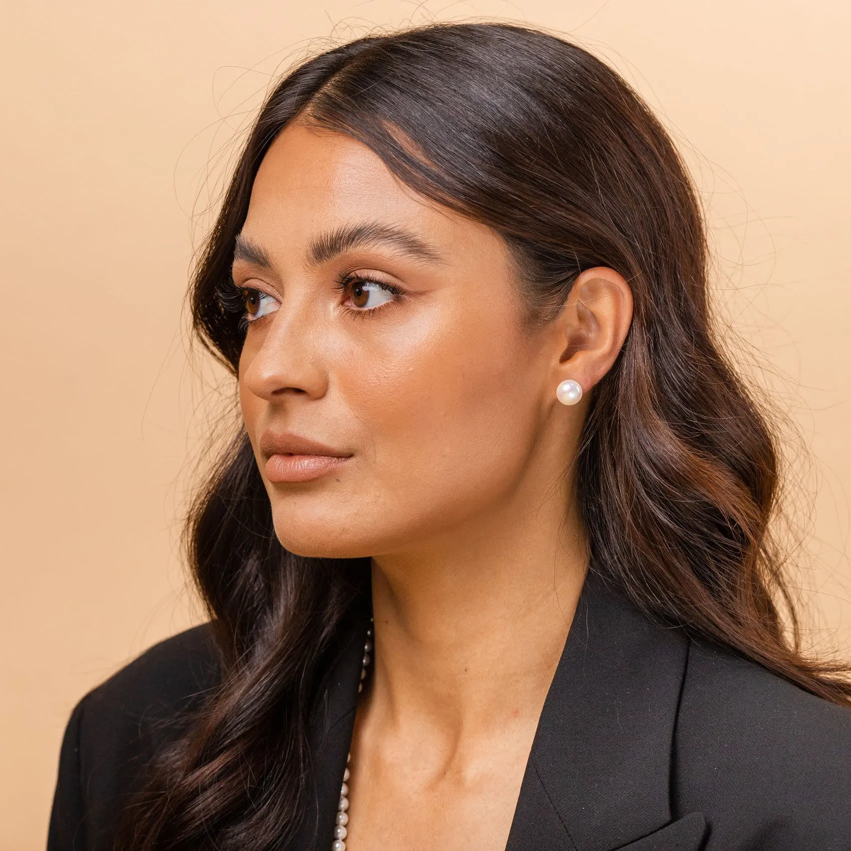 Gold Freshwater Pearl Studs