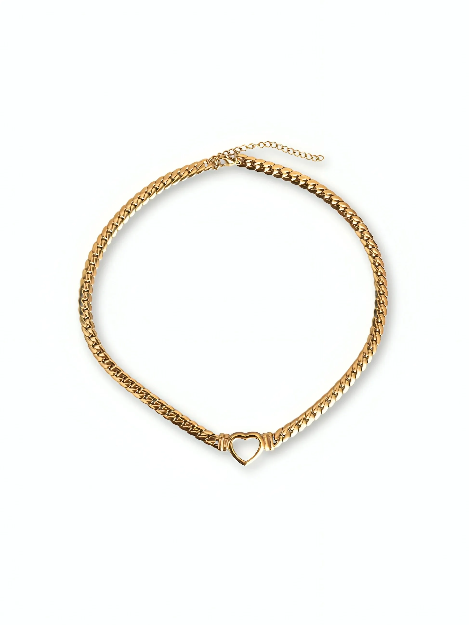 Gold Heart Chain Necklace