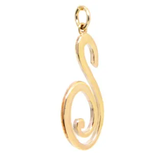 Gold Large Italic S Charm