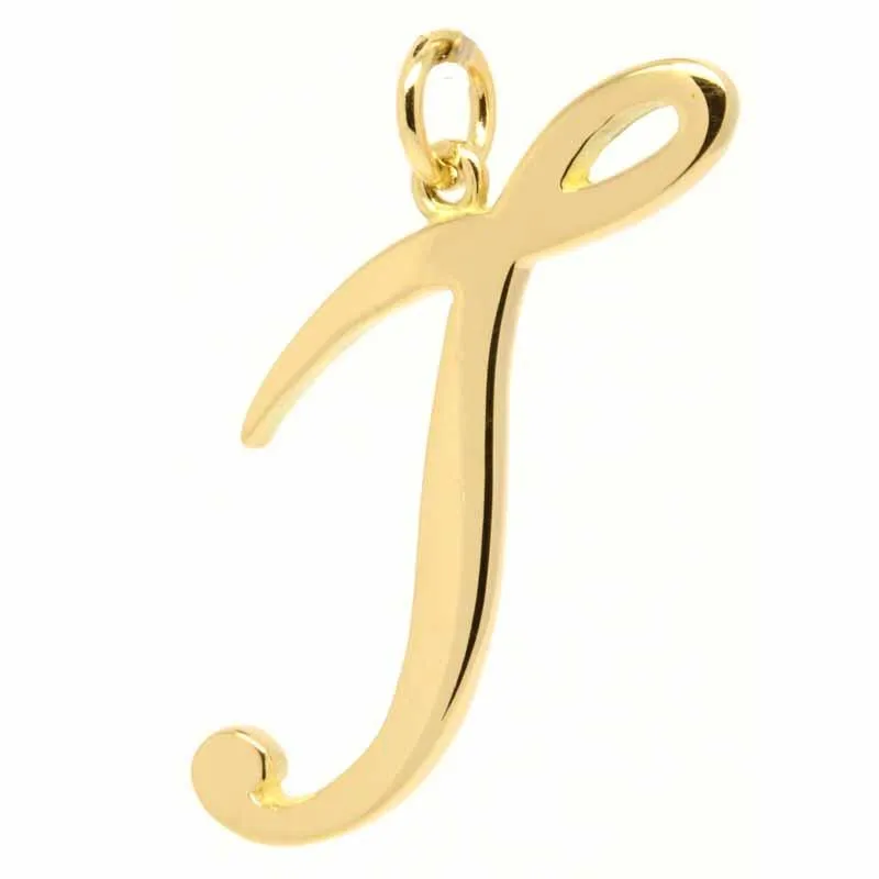 Gold Large Italic T Charm