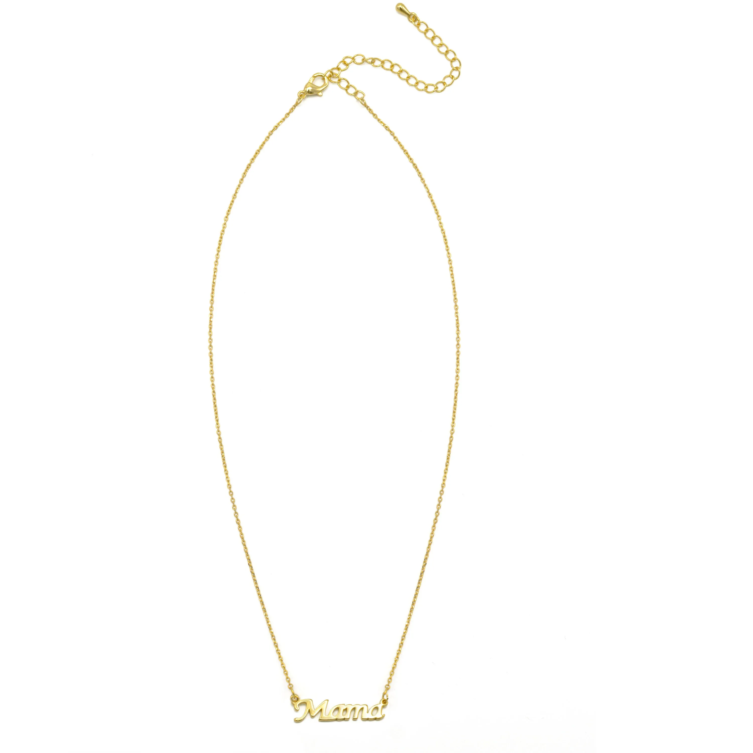 GOLD LETTER MAMA PENEANT SHORT NECKLACE # HNN90656GD(LD9)