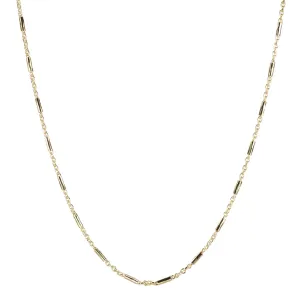 Gold Octagon Tube Chain - 18"