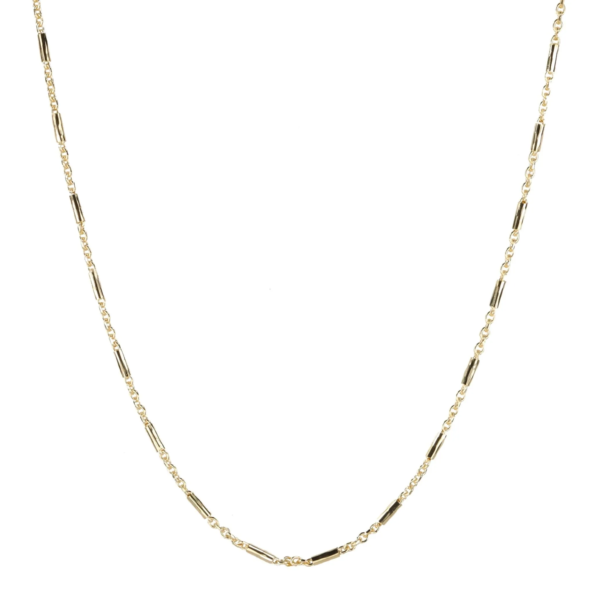 Gold Octagon Tube Chain - 18"