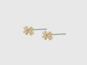 GOLD STUD EARRINGS WITH LOGO