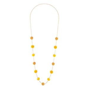 Gold Wrap Bead Station Necklace