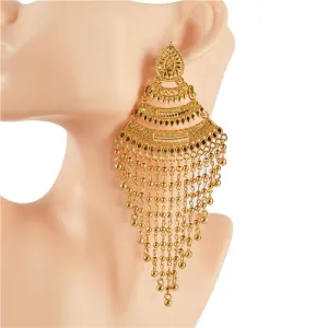 Golden Metal Chandelier Earring