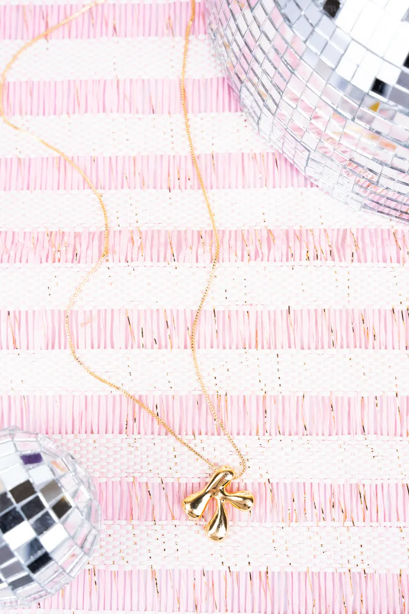 Goldtone Bubble Initial 'K' Necklace