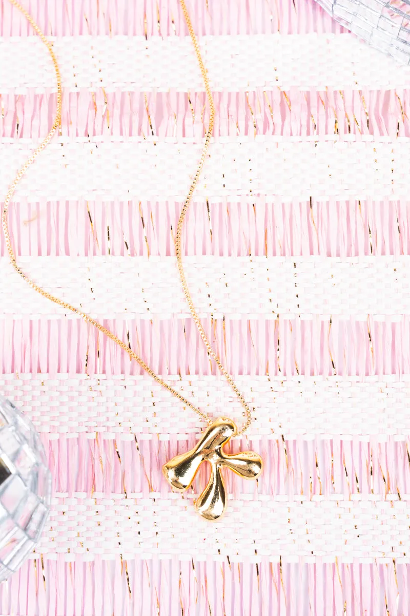 Goldtone Bubble Initial 'K' Necklace