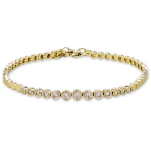 Graduated Bezel Diamond Solid Bracelet