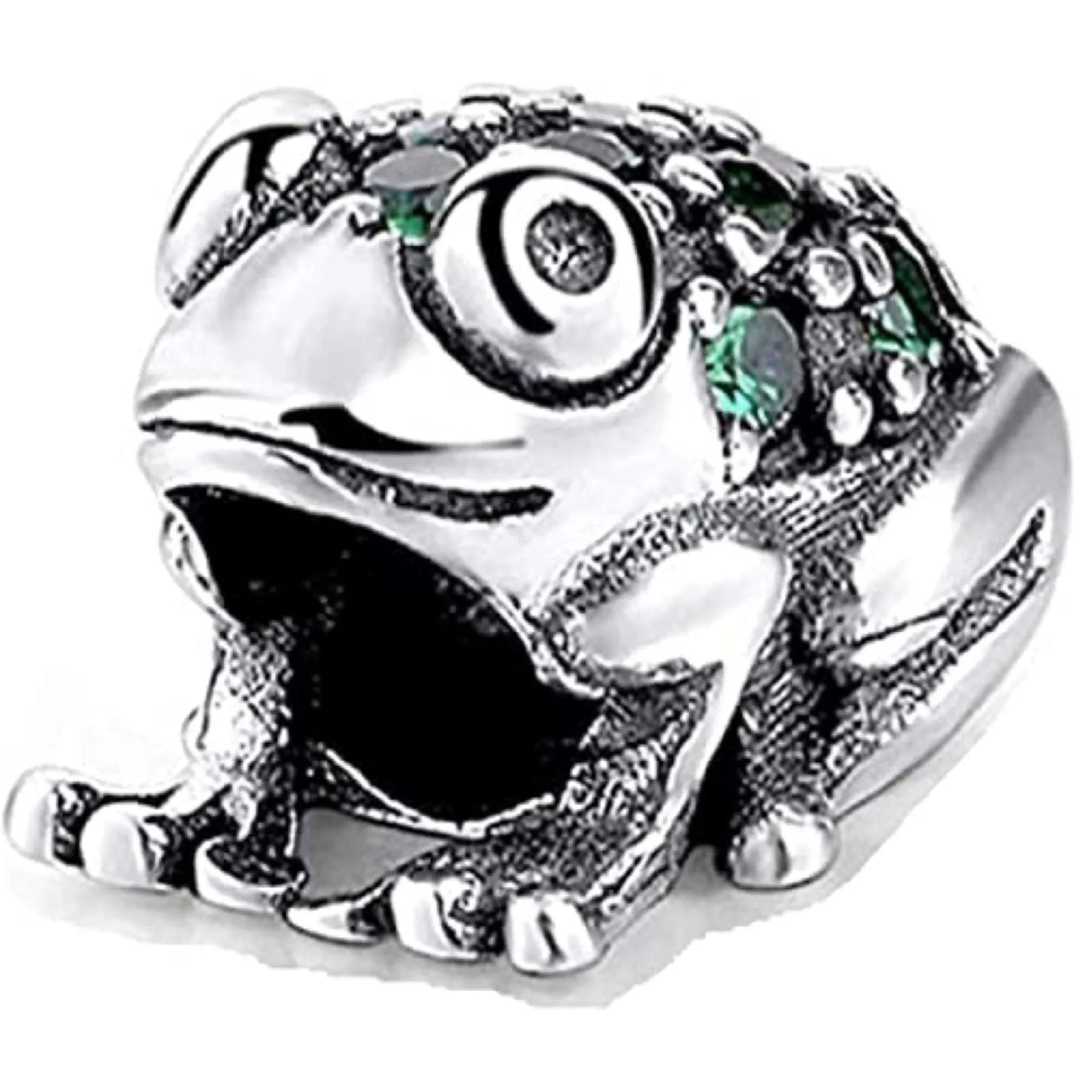 Green Crystal Frog Bead Charm