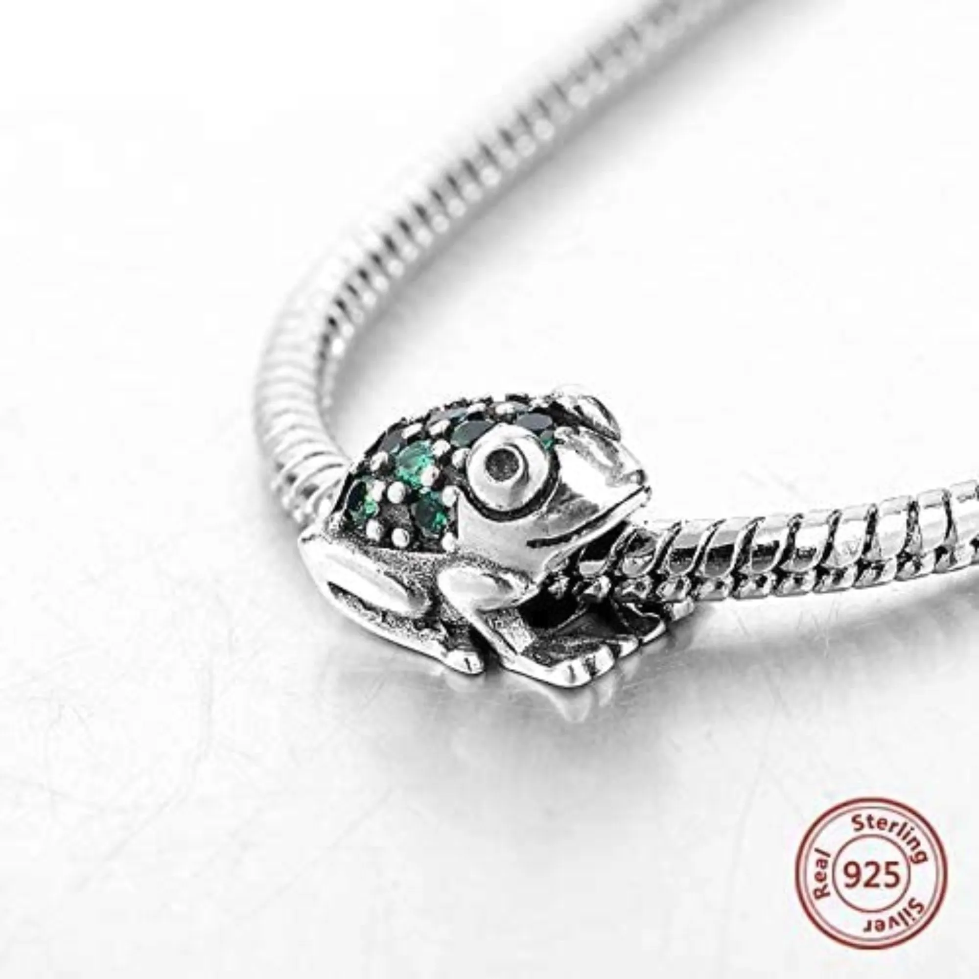 Green Crystal Frog Bead Charm