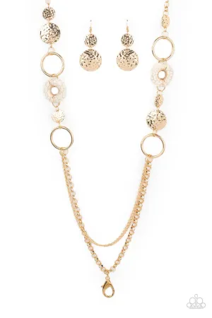 Grounded Glamour Gold Paparazzi Lanyard Necklace