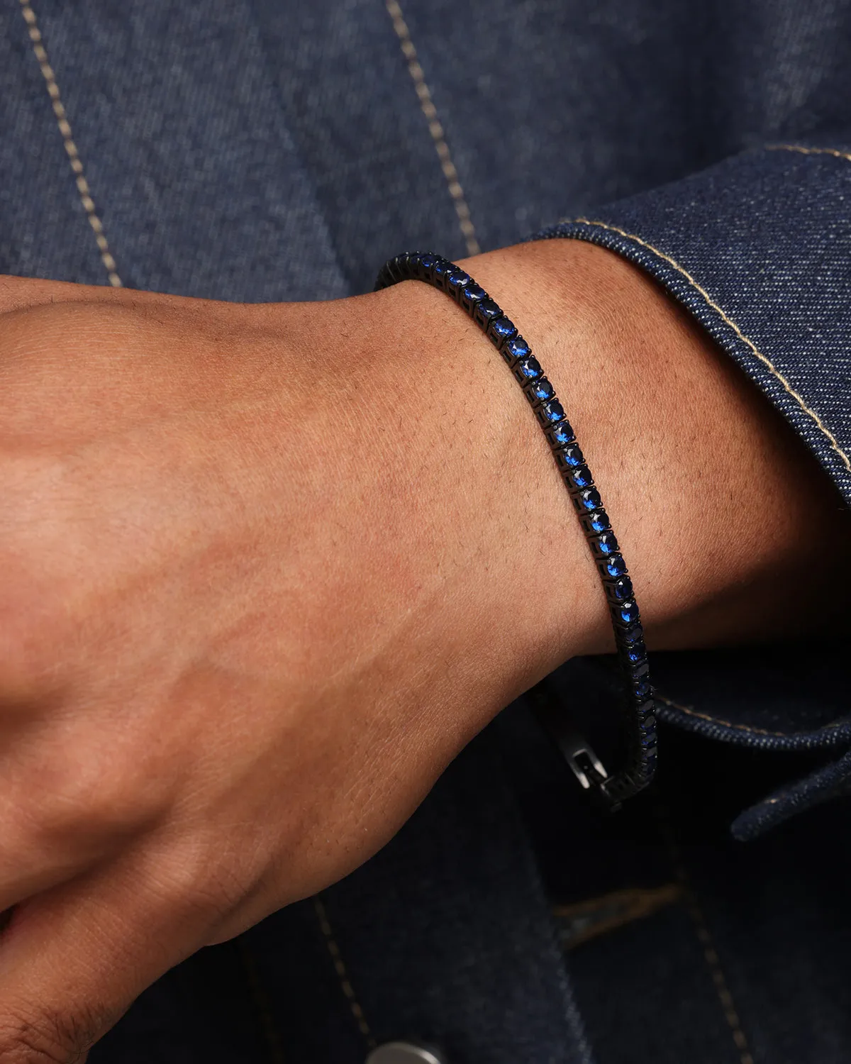Guess Mainline Blue Tennis Logo Bracelet Multi