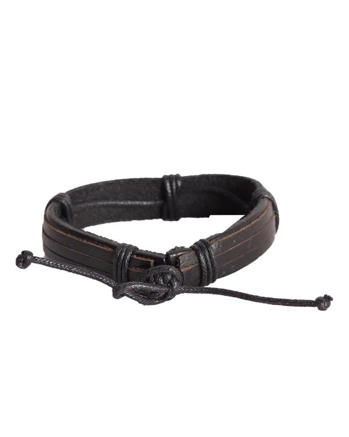 HAKBAHO CrossBlack Leather Bracelet