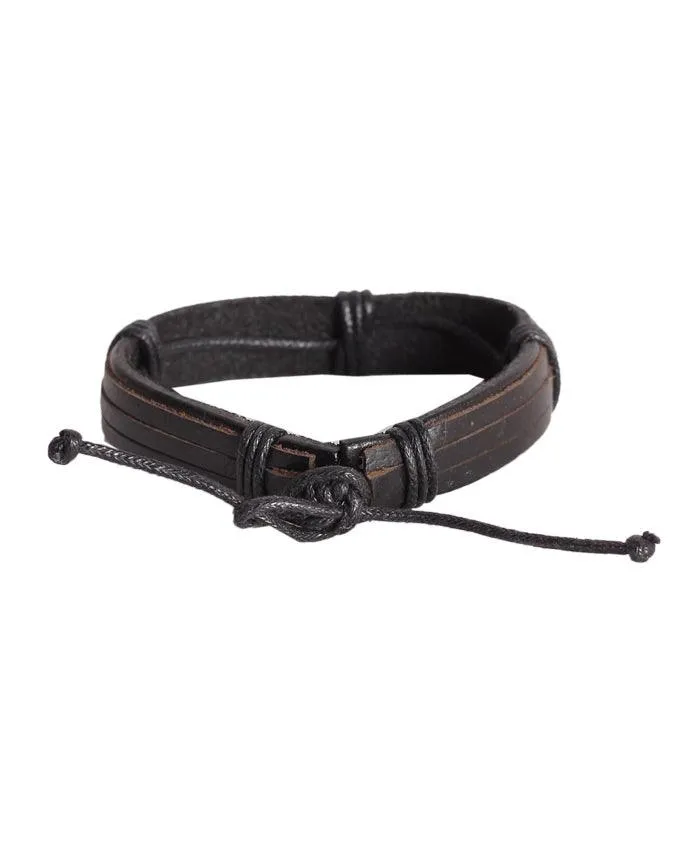 HAKBAHO CrossBlack Leather Bracelet
