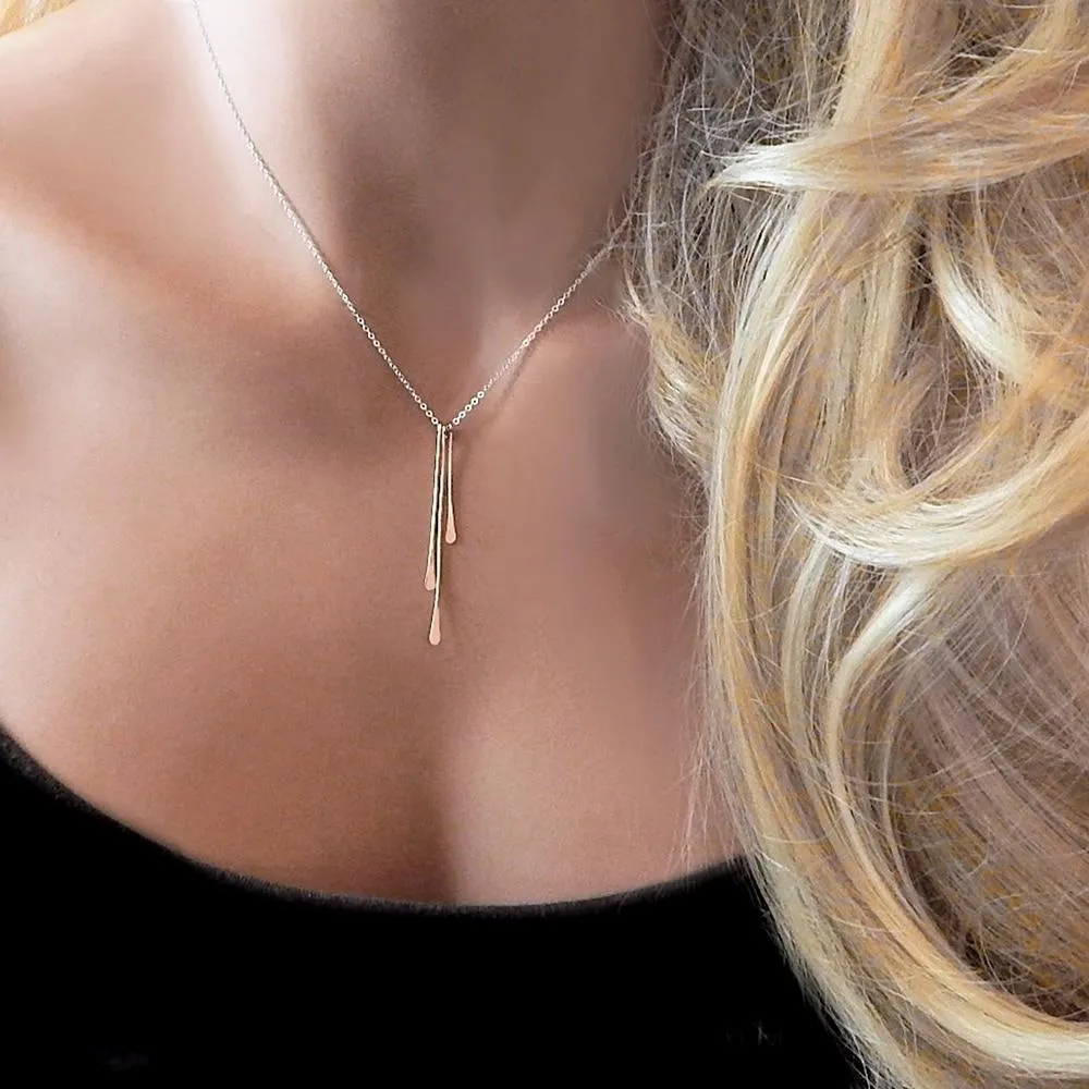 Hammered Fringe Necklace