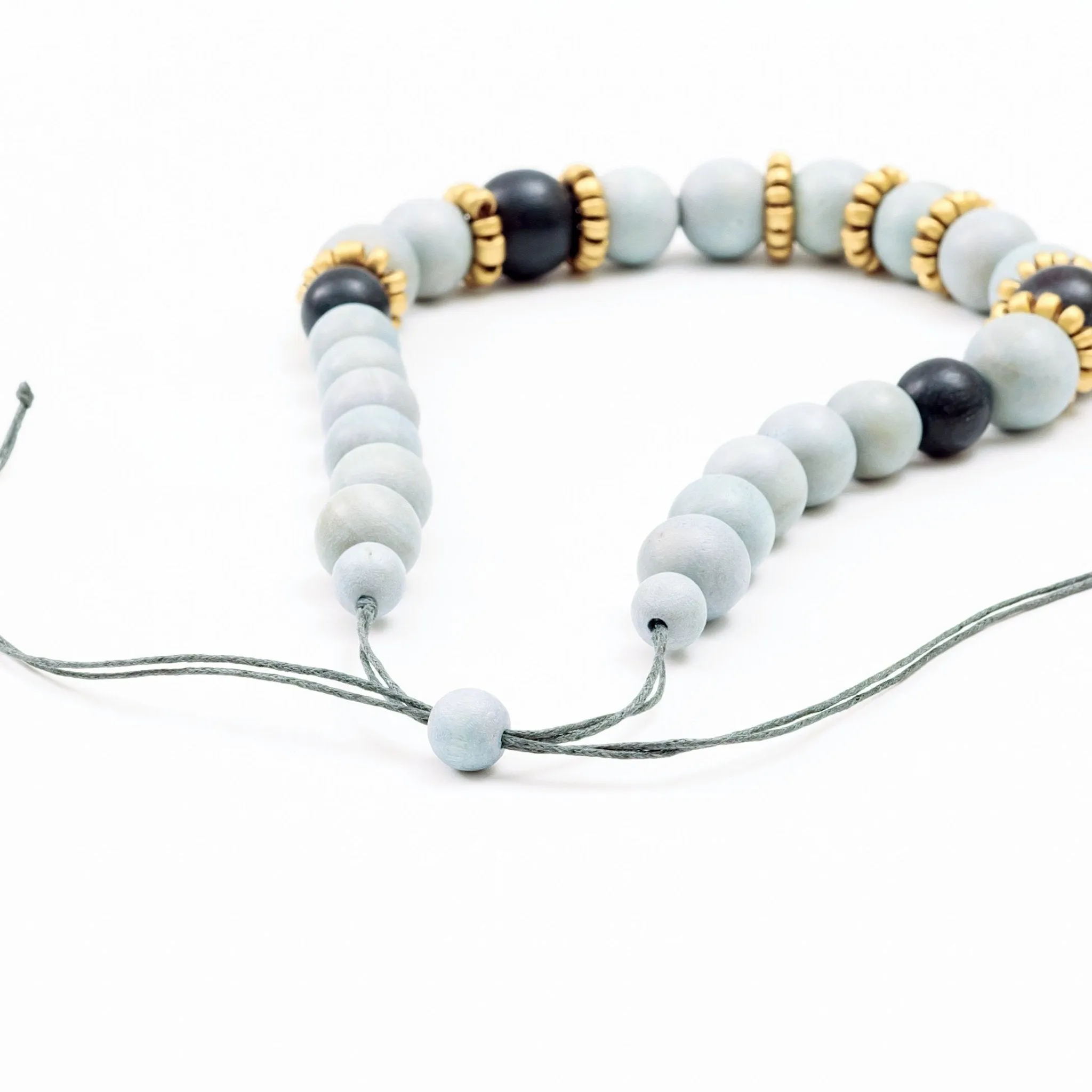 Handmade Grey Bead Necklace Pompa